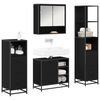 vidaXL Ensemble de mobilier de salle de bain 4 pcs Ch&ecirc;ne noir