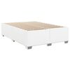 vidaXL Sommier &agrave; lattes de lit avec matelas Blanc 160x200cm Similicuir