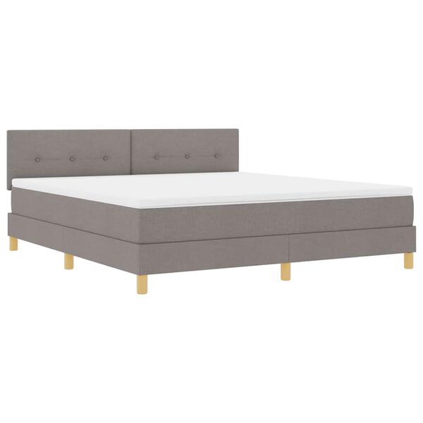 vidaXL Lit &agrave; ressorts avec matelas Taupe 180 x 200 cm tissu