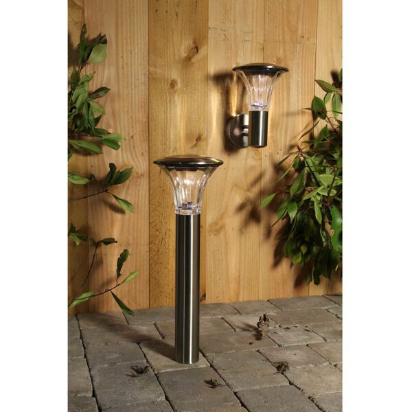 Luxform Lampe solaire murale LED de jardin Reims Acier inoxydable