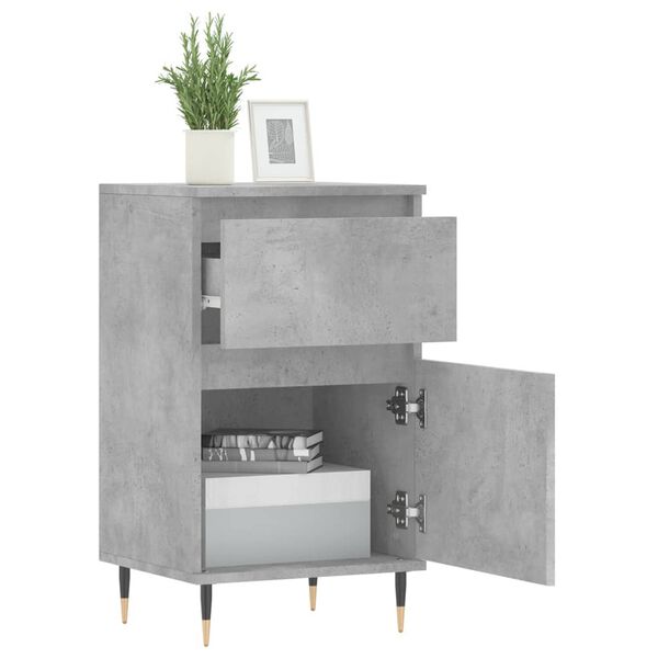 vidaXL Buffets 2 pcs gris b&eacute;ton 40x35x70 cm bois d'ing&eacute;nierie