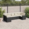 vidaXL Salon de jardin 7 pcs avec coussins noir r&eacute;sine tress&eacute;e