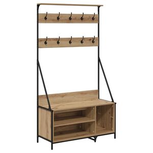 vidaXL Porte-v&ecirc;tements avec &eacute;tag&egrave;re Ch&ecirc;ne artisanal 100 x 41 x 184 cm