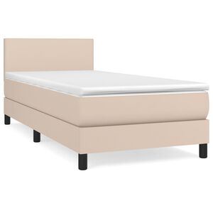 vidaXL Sommier &agrave; lattes de lit avec matelas Cappuccino 80x200 cm