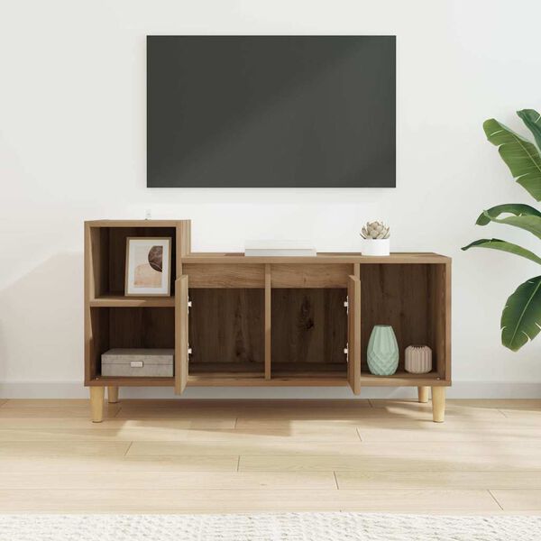 vidaXL Meuble TV Ch&ecirc;ne artisanal 100 x 35 x 55 cm Bois d'ing&eacute;nierie