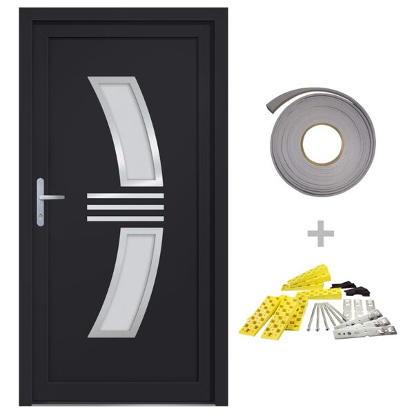 vidaXL Porte d'entr&eacute;e anthracite 108x200 cm PVC