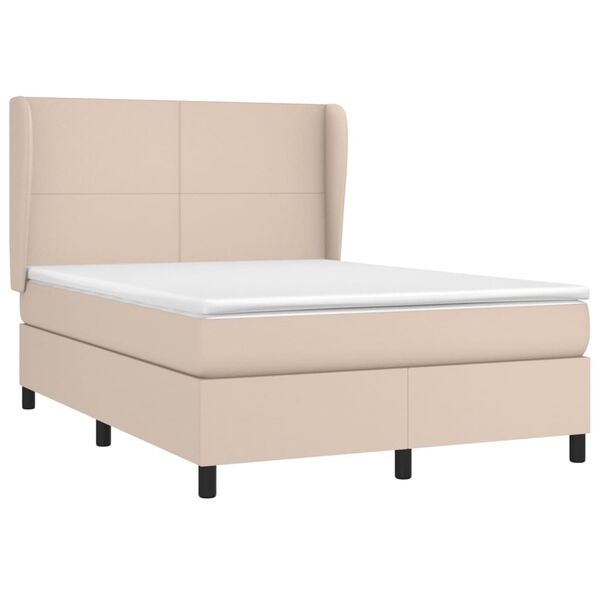 vidaXL Sommier &agrave; lattes de lit avec matelas Cappuccino 140x200 cm