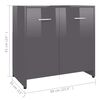 vidaXL Armoire de salle de bain Gris brillant 60x33x61 cm Agglom&eacute;r&eacute;