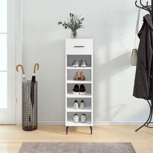 vidaXL Armoire &agrave; chaussures blanc 30x35x105 cm bois d'ing&eacute;nierie