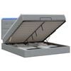 vidaXL Lit coffre avec matelas et LED Gris clair 180 x 200 cm Tissu