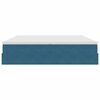 vidaXL Lit avec rangement et matelas Bleu fonc&eacute; 200 x 200 cm Velours