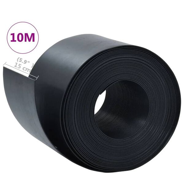 vidaXL Bordure de jardin Noir 10 m 15 cm PE