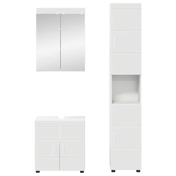 vidaXL Ensemble de mobilier de salle de bain avec &eacute;tag&egrave;re TULUM Blanc