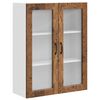 vidaXL Cabinet en verre mural PORTO Bois ancien 80 x 31 x 100 cm