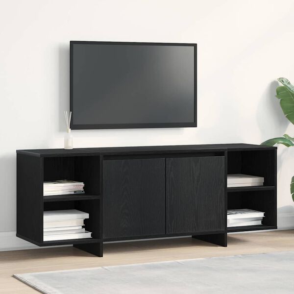 vidaXL Meuble TV Ch&ecirc;ne noir 120 x 30 x 40,5 cm Bois d'ing&eacute;nierie