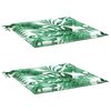 vidaXL Coussins de chaise lot de 2 motif de feuilles 40x40x4 cm tissu