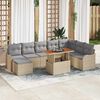 vidaXL Ensemble de canap&eacute; de jardin 9 pcs Beige Poly rotin