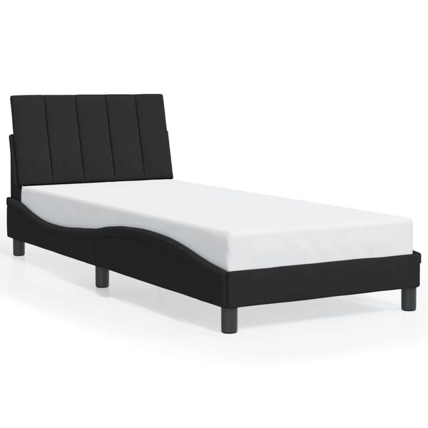 vidaXL Cadre de lit sans matelas Hanko noir 90x200 cm velours