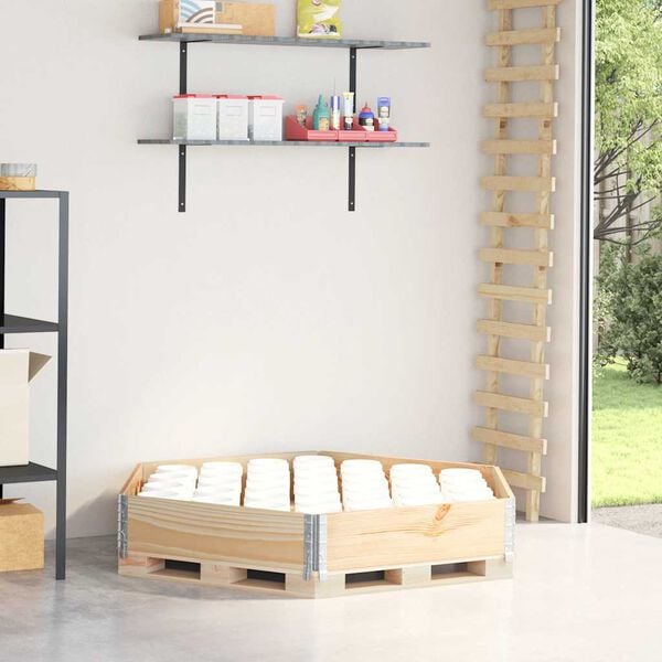 vidaXL Lit sur&eacute;lev&eacute; hexagonale 160x160 cm bois de pin massif