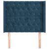 vidaXL T&ecirc;te de lit avec oreilles Bleu fonc&eacute; 93x16x118/128 cm Velours