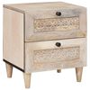 vidaXL Cabinet de chevet Beige 40 x 33 x 46 cm Bois d'acacia massif