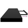 vidaXL &Eacute;tag&egrave;re murale flottante 4 pcs Noir brillant 120x23,5x3,8cm MDF