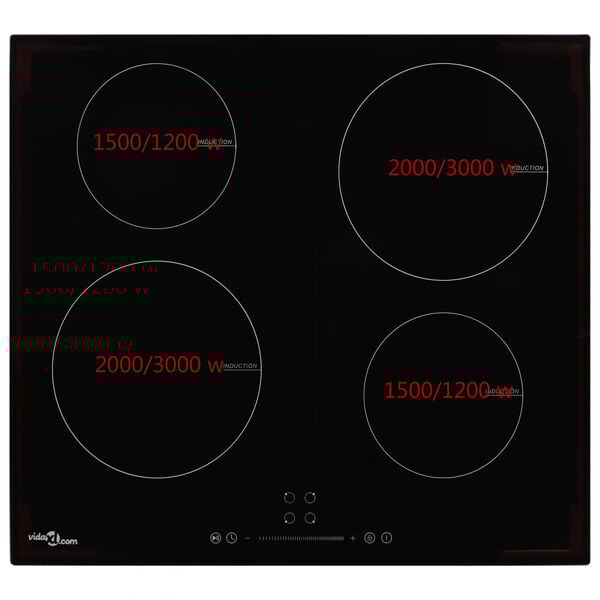 vidaXL Plaque de cuisson &agrave; induction 4 br&ucirc;leurs Contr&ocirc;le tactile 7000W