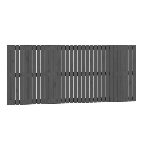 vidaXL T&ecirc;te de lit murale Gris 204x3x90 cm Bois massif de pin