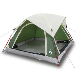 vidaXL Tente de camping de cabine 4 personnes vert imperm&eacute;able