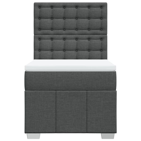 vidaXL Sommier &agrave; lattes de lit avec matelas Gris fonc&eacute; 80x200 cm Tissu