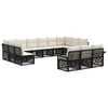 vidaXL Ensemble de canap&eacute; de jardin 13 pc 13 place Noir polyrotin