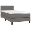 vidaXL Sommier à lattes de lit avec matelas Gris 80x200 cm Similicuir