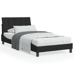 vidaXL Lit avec matelas Hanko noir 100x200 cm velours