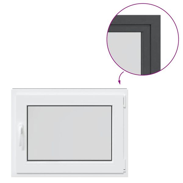 vidaXL Fen&ecirc;tre de sous-sol&laquo;&nbsp;RISOR&nbsp;&raquo; 80&nbsp;x&nbsp;50&nbsp;cm oscillo-battante DIN droite anthracite