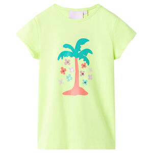vidaXL T-shirt pour enfants jaune fluo 116