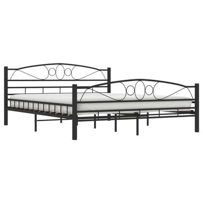vidaXL Cadre de lit Noir Acier 160 x 200 cm