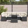 vidaXL Ensemble de canap&eacute; de jardin avec coussin 8 pcs Noir Poly rotin