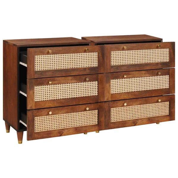 vidaXL Ensemble de buffet 2 pcs Marron 60 x 33,5 x 75 cm