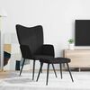 vidaXL Chaise de relaxation avec tabouret Noir Tissu