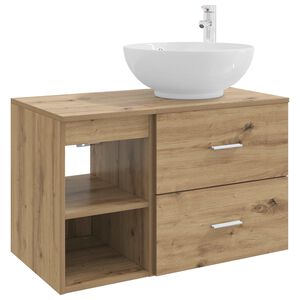 vidaXL Ensemble de mobilier de salle de bain 2 pc Ch&ecirc;ne artisanal