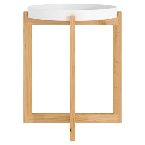 vidaXL Table basse Blanc 41x41x48,5 cm Bois d'ingénierie et pin massif