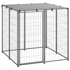 vidaXL Chenil Argent&eacute; 110x110x110 cm Acier