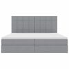 vidaXL Lit avec rangement et matelas Gris clair 200 x 200 cm Polyester