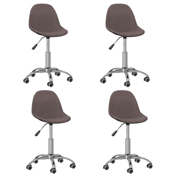 vidaXL Chaises pivotantes &agrave; manger lot de 4 taupe tissu