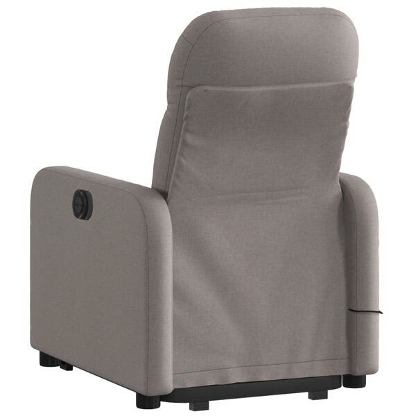 vidaXL Fauteuil inclinable de massage &eacute;lectrique Taupe Tissu