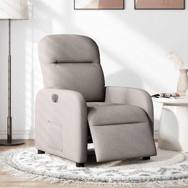 vidaXL Fauteuil inclinable &eacute;lectrique Taupe Tissu