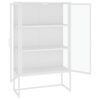 vidaXL Buffet haut Blanc 80x35x135 cm Acier et verre tremp&eacute;