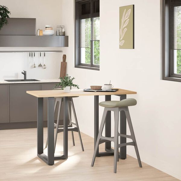 vidaXL Pieds de table de bar en T, 2 pi&egrave;ces, anthracite, 60 x 35 x (90-91) cm, acier