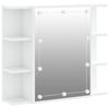 vidaXL Armoire &agrave; miroir avec LED Blanc brillant 70x16,5x60 cm