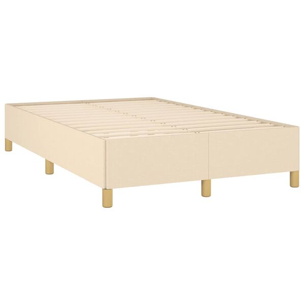 vidaXL Sommier &agrave; lattes de lit avec matelas cr&egrave;me 120x190 cm tissu